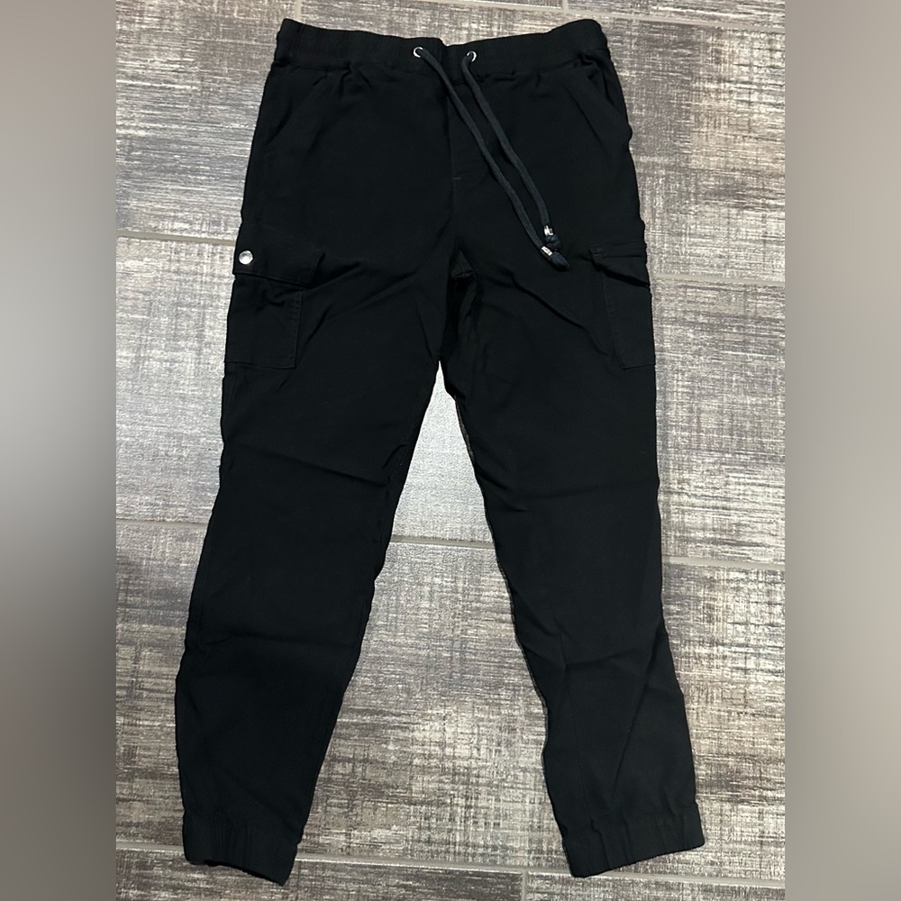 VENUS Black Cargo Pants Slim Fit with Zippered Details